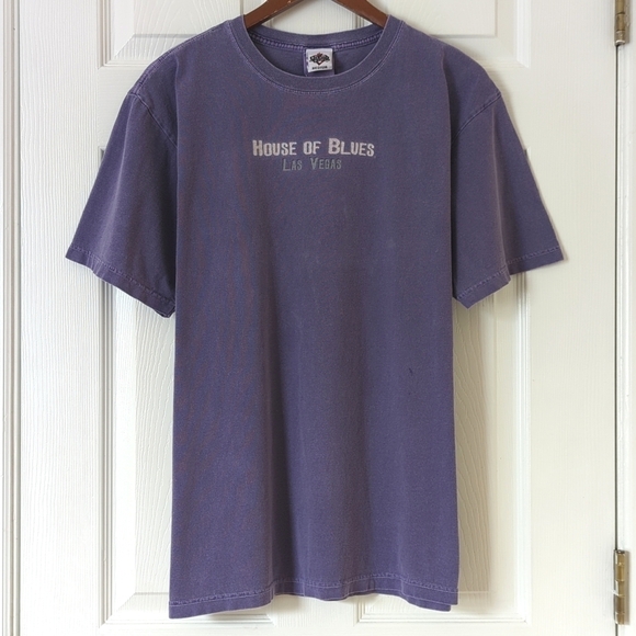 House of Blues 90's Vintage Las Vegas Short Sleeve Crewneck T-shirt Purple M - Picture 1 of 12